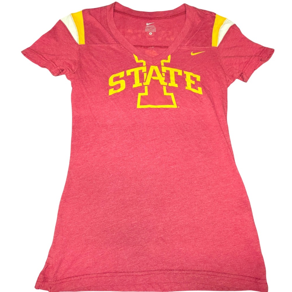 Nike‎ Iowa State Cyclones Womens V-Neck Jersey T-Shirt Red Small